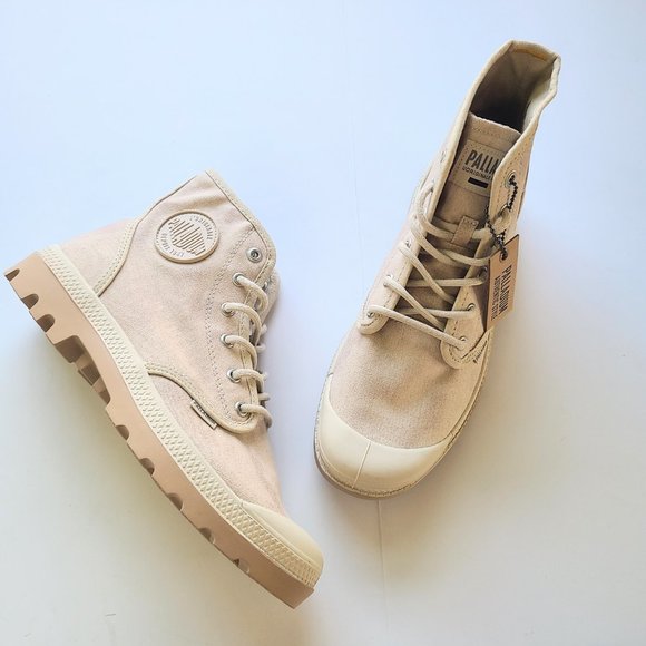 Palladium Workwear Sahara Desert Tan Beige Combat Lace Up Boots W's 10 / M's 8.5 - Picture 10 of 10